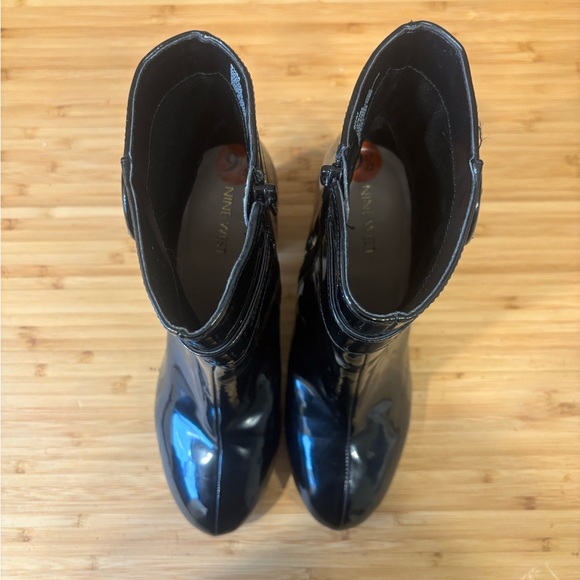 Black Heeled Boots with Strap Detail - Picture 3 of 3